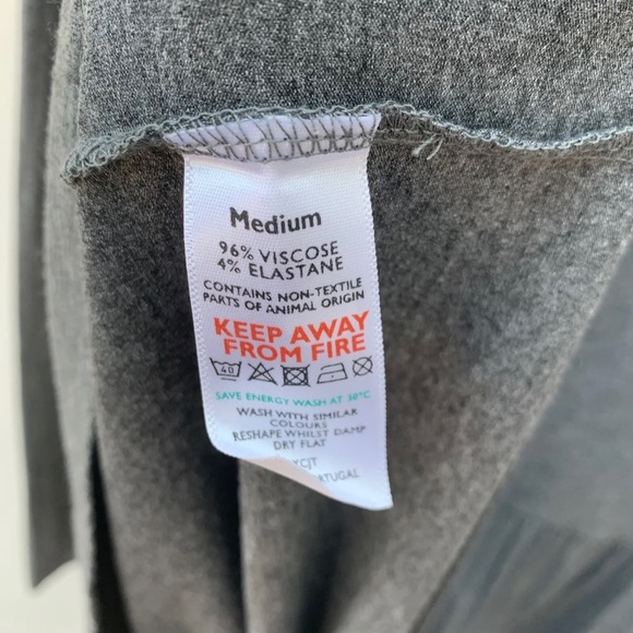 The White Company Medium Dark Grey Dress Babydoll Button Stretch Long Sleeve - Picture 6 of 8